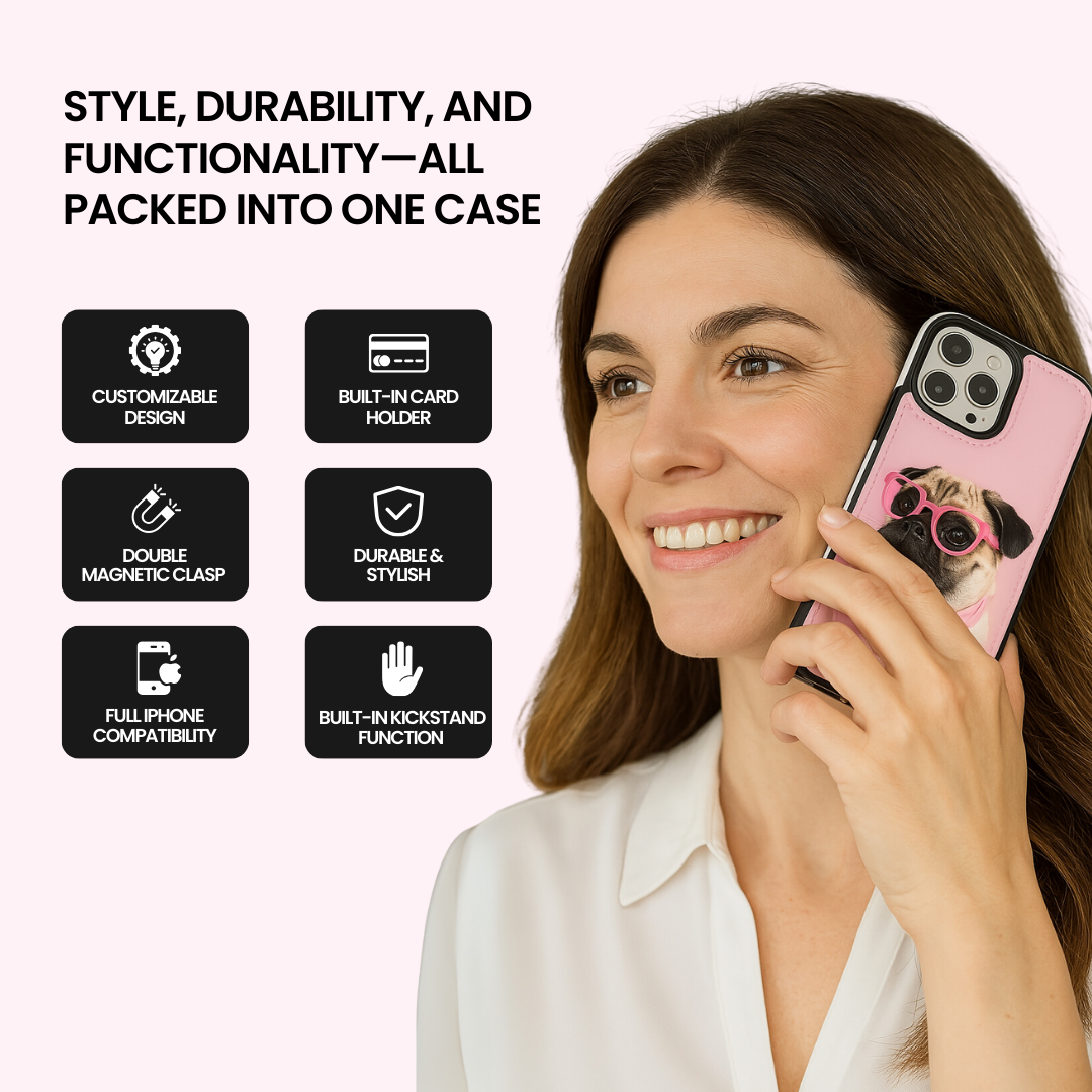 Custom Photo Flip Wallet iPhone Case